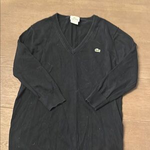 Lacoste Black V-Neck Sweater